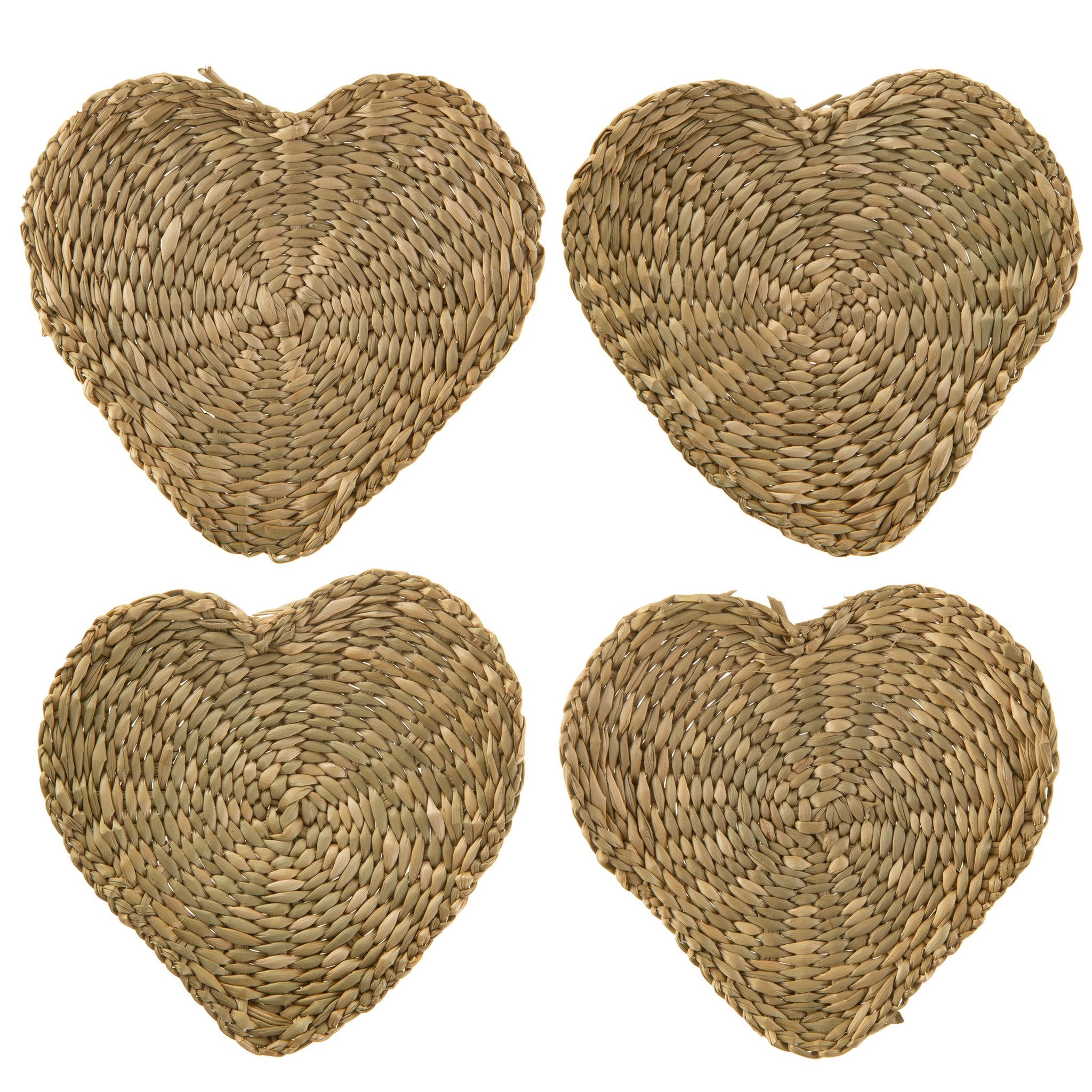 Heart Seagrass Coasters - Set of 4