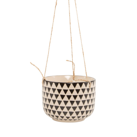 Black Geo Isla Hanging Planter