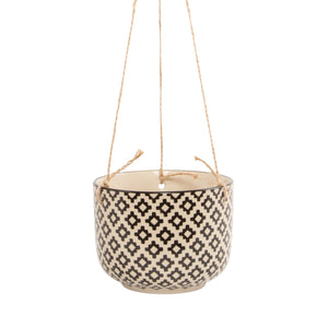 Black Geo Tahlia Hanging Planter