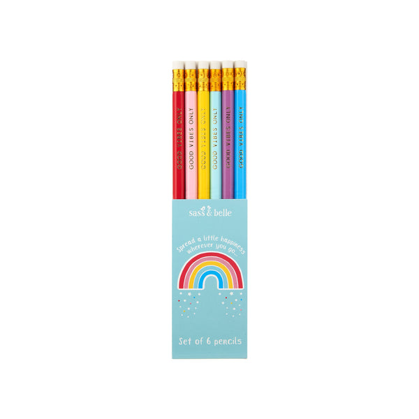 Set of 6 Chasing Rainbows Pencils