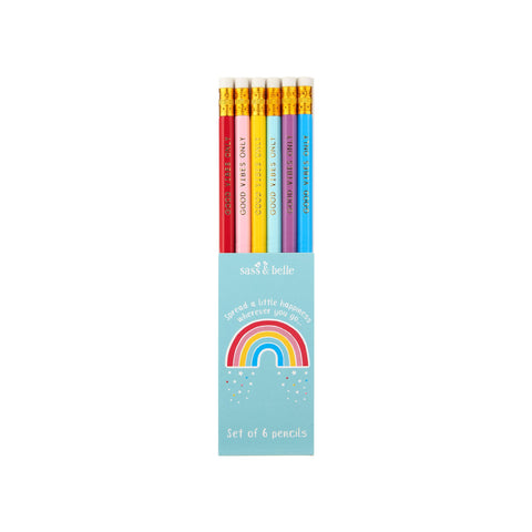 Set of 6 Chasing Rainbows Pencils