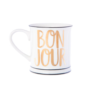 Metallic Monochrome Bonjour Mug