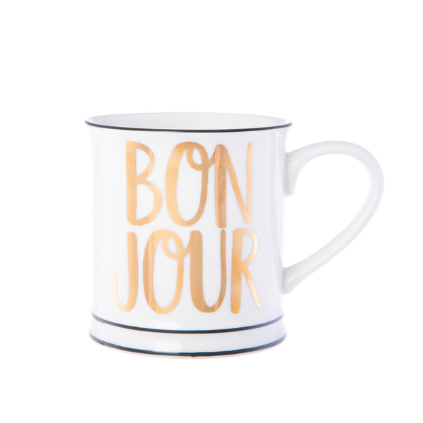 Metallic Monochrome Bonjour Mug