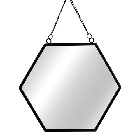 Monochrome Black Hexagon Mirror