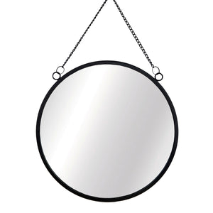 Monochrome Black Round Mirror