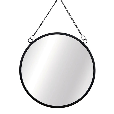 Monochrome Black Round Mirror