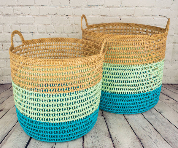 Rhodes Basket - Turquoise