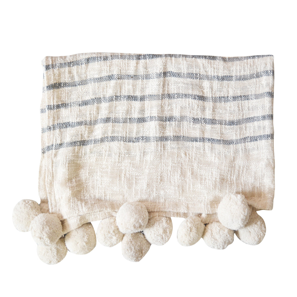 Rutna Pom Pom Throw White Dusk Furniture