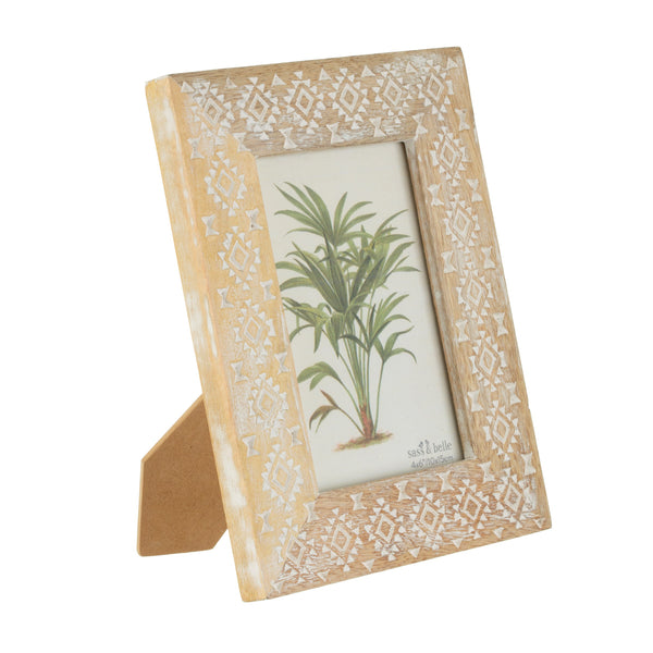 Wooden Tribal Diamond Photo Frame