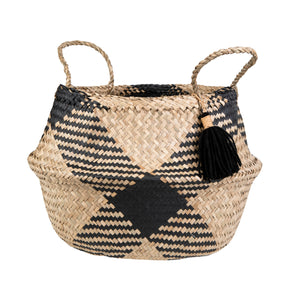 Seagrass Tribal Pattern Tassel Storage Basket
