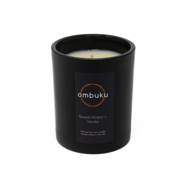 Sweet Amber + Vanilla Scented Candle