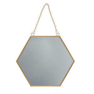 Touch of Gold Hexagon Mirror