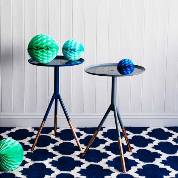 Tripod Table Grey with Copper Feet