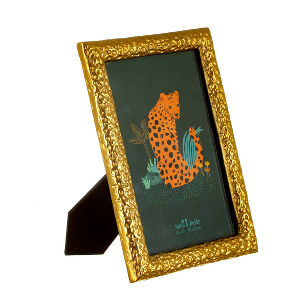 Hammered Brass Photo Frame