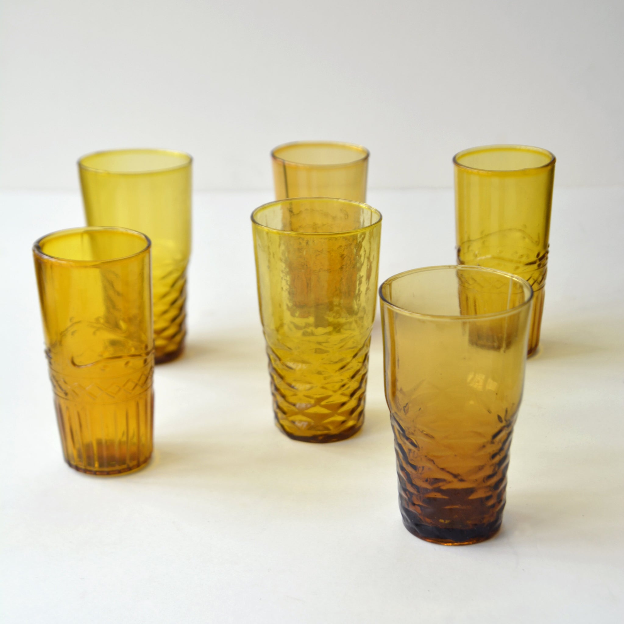Freya Water Glasses (Set of 6 Assorted) - Amber