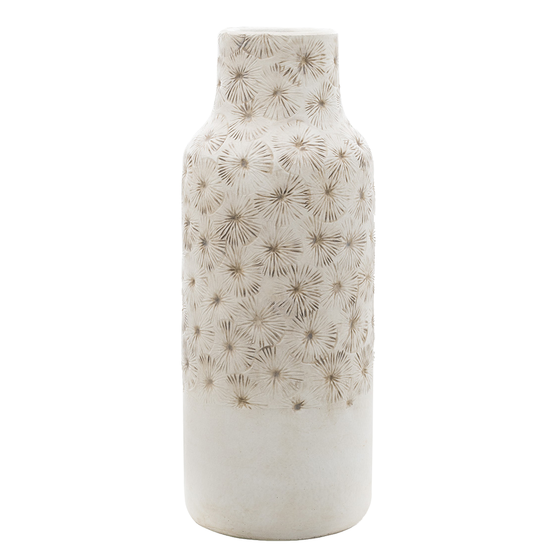 Zinnia Ceramic Vase - Large/Dipped Cream