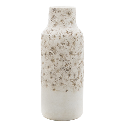 Zinnia Ceramic Vase - Large/Dipped Cream