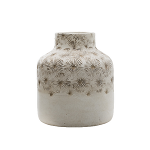Zinnia Ceramic Vase - Medium/Dipped Cream