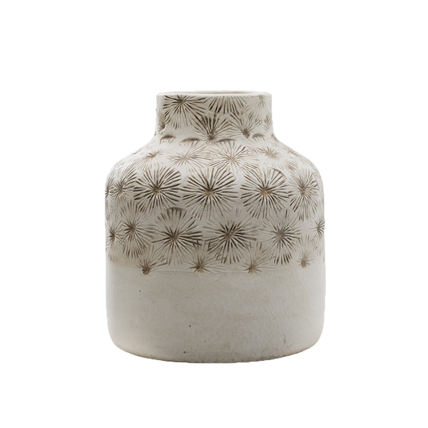 Zinnia Ceramic Vase - Medium/Dipped Cream